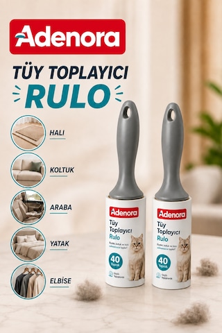 Tüy Toplayıcı Rulo Seti - 15 Yedekli 16 Parça - Kedi Köpek Tüy Alıcı