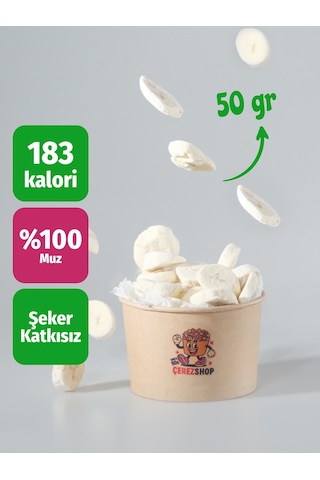 Muz Kuru Meyve Cipsi - Dondurularak Kurutulmuş Freeze Dried Muz Dilimi 50 G