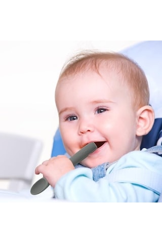 Babyjem Silikon Kaşık Gri Genel