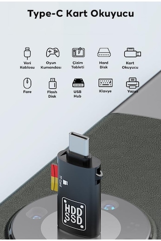 Polham 2in1 Type C To Tf Kart Ve Usb Çevirici Otg Adaptör, Şarj Ve Data Aktarım Otg Çeviricisi, Yüksek Hızlı