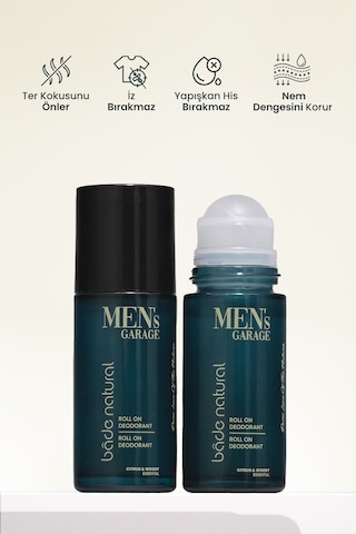 Bade Natural Men's Garage Roll On Deodorant 50 Ml