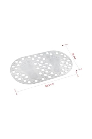 Premium Serisi Banyo - Küvet İçi Kaydırmaz Vantuzlu Ayak Desenli Paspas 66,5 X 36,5 Cm, Beyaz Diğer