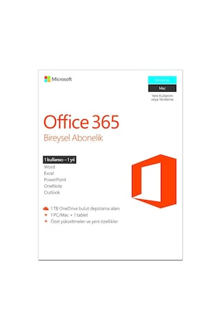 Microsoft Office 365 Bireysel Lisans (1YIL)