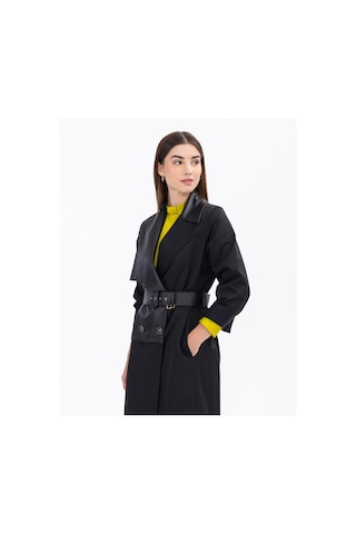 Scl Kemer Detaylı Siyah Kadın Trençkot 2321901006 001