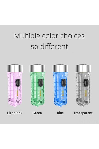 Wezone Dışarıda Evde Kullanılan Minik Anahtar Zinciri Feneri, 5w Çok Fonksiyonlu Parlak Işık, Şeffaf Abs+alüminyum, Kırmızı-mavi Flş Modları Şeffaf