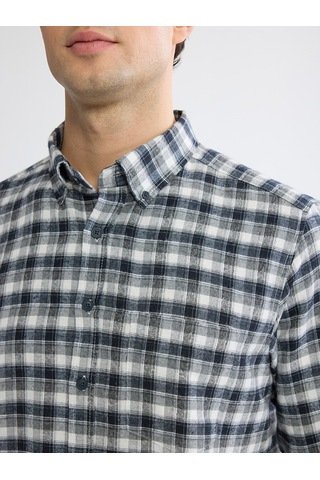 Lcwaıkıkı Classic Gri Regular Fit Ekose Gabardin Erkek Gömlek