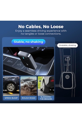 Maiyame İphone İçin Kablosuz Carplay Dönüştürücü - Hızlı Bağlantı 5.8ghz Wifi+bt5.3 - Siyah Aıbox Kutusu