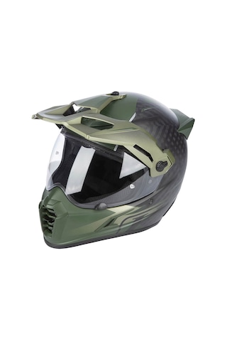 Klim Krios Pro Carbon Echo Adv Rally Motosiklet Kaskı Siyah Yeşil Siyah / Yeşil