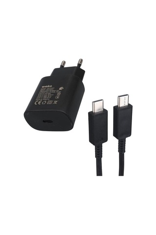 Weko Wk-27877 Note10 Siyah 25 Watt Şarj Başlık Adaptörü + Type-c To Type-c Kablo Standart
