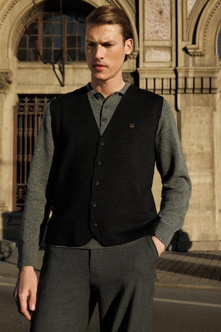 Erkek V Yaka Düz Yün Yelek Antrasit Antrasit