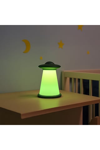 Yeşil Işıklı Modern Ufo Tasarımlı Masa Lambası Yeşil