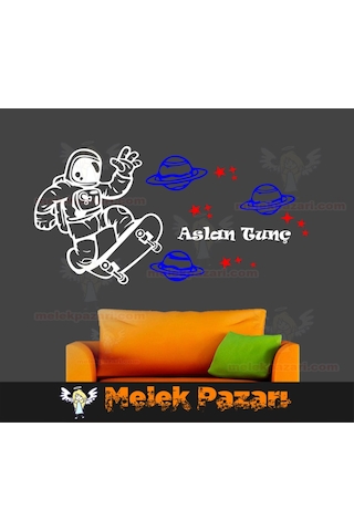 Uzay, Astronot Gezegen Ve Yıldızlar Duvar Sticker