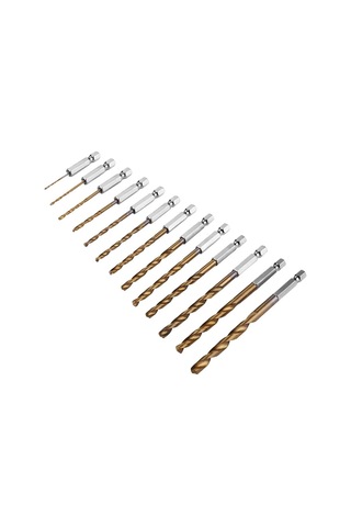 Tr Hss Matkap Ucu 1/4 Hex 13 Parça Titanyum Kaplama 1.5-6.5mm, 7430000722460