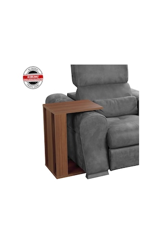 Single C Yan Servis Sehpa Nil Cevizi / Tekerlekli Laptop Sehpa