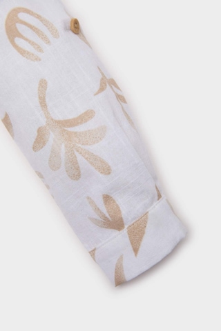 DeFacto Erkek Bebek Desenli Flamlı Poplin Uzun Kollu Gömlek B9257A525SPBG319 Bej