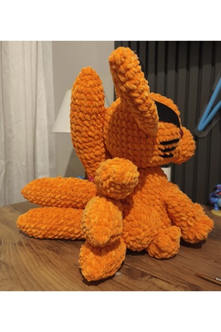 El Yapımı Tek Parça Tığ İşi Peluş: Kurama Amigurumi 02 - Çok Renkli