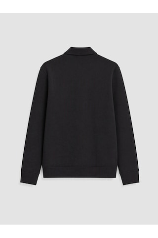 LC Waikiki Lcw Vision Siyah Polo Yaka Erkek Fermuarlı Sweatshirt New Blakız Çocuk