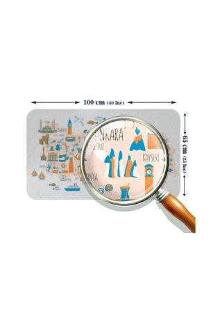 Eğitici Ve Öğretici Cocuk Odası Türkiye Haritası Duvar Sticker-60x105-3875 Renkli