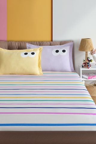 Eponj Home Pes Lastikli Çarşaf Seti Çift Kişilik Funny Sarı-lila Sarı-lila