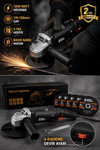 Lieber German Lg009 115mm Bn-5 Model Bakır Sargılı 6x Devir Ayarlı Spiral Taşlama Makinası