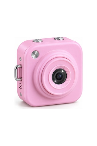 Type C Şarjlı Pembe Mini Fotoğraf Makinesi Taşıma Askılı Dijital Kamera Tkndhmngo Çok Renkli