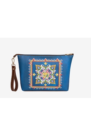 Mavi Suni Deri Clutch&portföy Çanta 30x21 Cm