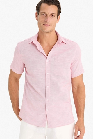 DeFacto Modern Fit Yazlık Polo Yaka Basic Düz Kısa Kollu Gömlek E5077AX25SMRD92