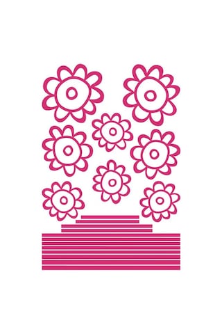 Defter Sticker,laptop Sticker Pembe Papatyalı Pvc 48x33x0,5cm