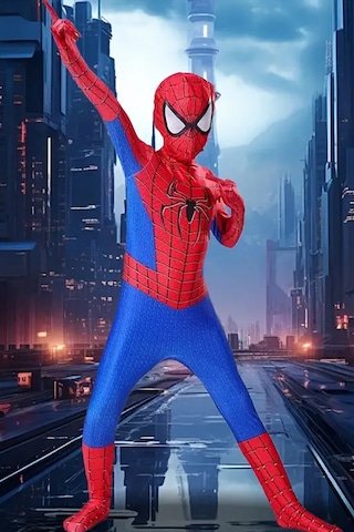 Spider-man Kostümü Kırmızı Çocuk - 1.35-1.45 Boy Cosplay