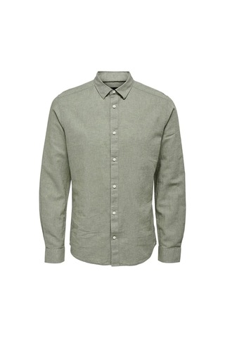 Only & Sons Onscaıden Lıfe Ls Solıd Lınen Blend Noos Erkek Yeşil Gömlek - 22012321
