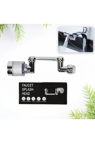 Filtreli Mutfak Banyo Musluk Başlığı 1080 Derece Dönebilen Fonksiyonel Evrensel Büyük Boy Çok Renkli