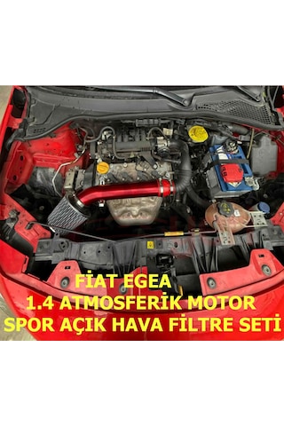 Fiat Egea 1.4 Benzinli Krom Borulu Spor Açık Hava Filtre Seti -boru Çapı 7,6cm-uzunluk 23cm