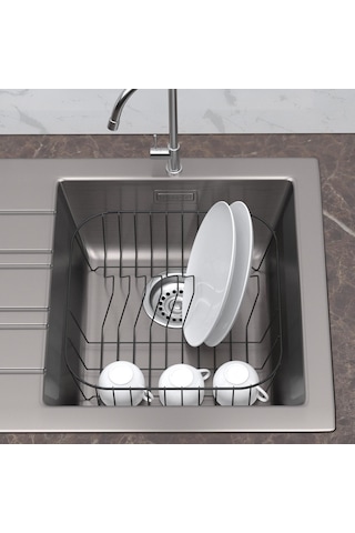 Teknotel Lavabo Evye Tabaklık Bulaşıklık Mat Siyah Kb081 Çok Renkli