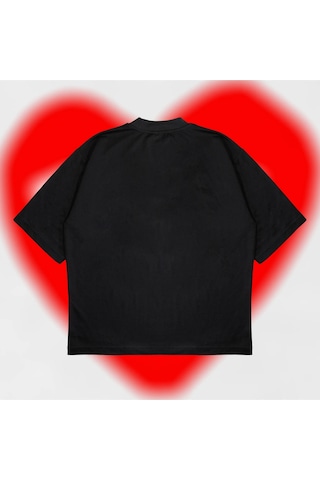 Tarzsokak Comme Des Garçons Oversize Unisex Pamuklu Nefes Alan Kalın Kumaşlı Siyah