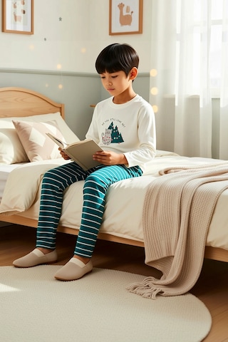 Benerly Unisex Çocuk Bisiklet Yaka Standart Kol Uzun Kollu Regular Kalıp Yeşil