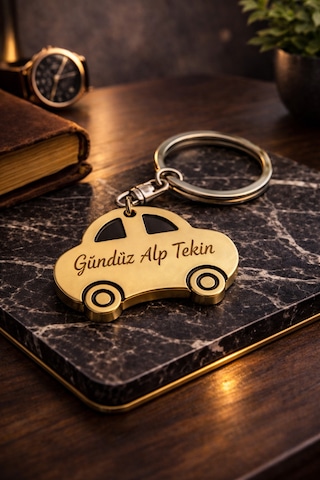 Çelik Araba Model Anahtarlık Kişiye Özel Şık Ve Modern No 20001