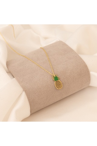 Dkmn Gümüş Mineli Ananas Şeklinde Gümüş Kolye