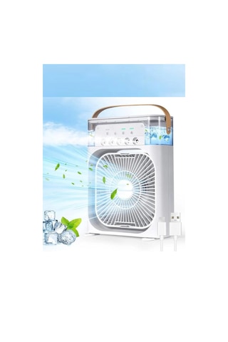 Blic Bwfn10 Beyaz Buzlu Vantilatör Mini Fan 5 Spreyli Su Püskürtmeli 600 Ml Buhar Makinesi Nemlendir