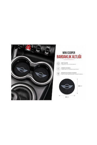 Mini Cooper Araç Bardaklık Altlığı , Mini Cooper Şişe Ve Bardak Altlığı, Mini Cooper Logolu Oto Bard