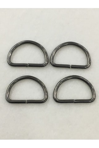 Karantuhafiye Çanta Halkası D Demir 3,5 Cm 4 Lü Set Antrasit Antrasit