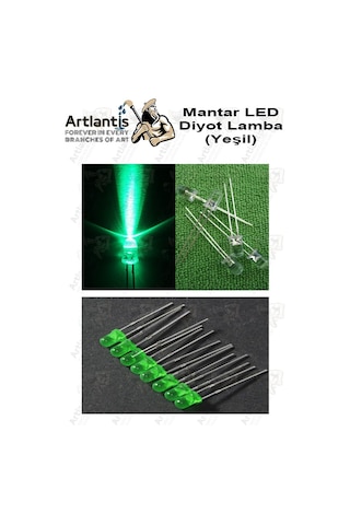 Yeşil Mantar Led Diyot Lamba 50 Li 1 Paket Yeşil 4.8 Mm Mini Mantar Led Lamba Deney Bilim Proje Arduino Işığı