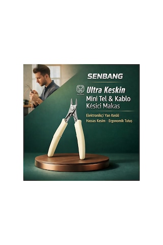 Senbang Ultra Keskin Kablo Kesici Makas Elektronikçi Yan Keski, Hassas Kesim, Ergonomik Tutuş