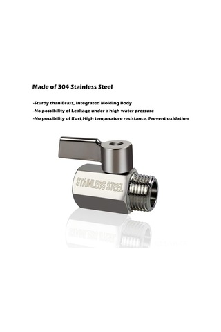 Vkemall 304 Paslanmaz Çelik 1/2" Npt İç-dış Dişli, Su Akışı Kontrol Valfi, Paslanmaz Çelik Kolu, Rustsuz, 1/4 Devir Kapatma