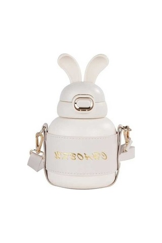 Didadodo Sevimli Tavşan Kulaklı Su Kupası - Öğrenci Çocuk Beyaz Bardağı - Xd Kırmızı Beyaz Beyaz