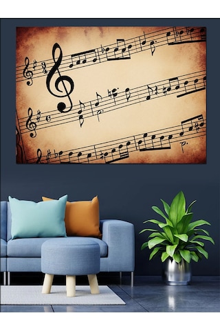 Eski Nota Sayfası Klasik Müzik Dekoratif Kanvas - Mdf Ahşap Tablo