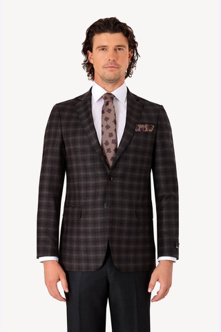 Erkek Gri Kışlık Yünlü Tek Ceket Gri