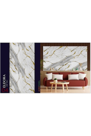 Mermer Görünümlü Pvc Duvar Paneli 120 X 244 Cm Eldora