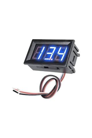 0.56 inç 0-100v 3 Kablolu DC Mavi Voltmetre