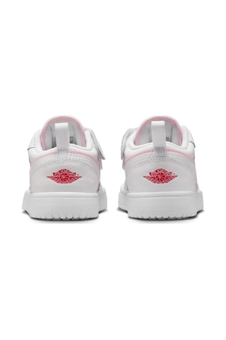 Nike Jordan 1 Low Alt Leather Sneakers Hakiki Deri Bantlı Cırtlı Kız Çocuk Spor Ayakkabı Beyaz Pembe Pembe