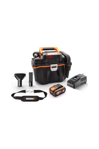 Worx Wx031 20volt 4.0ah. 200w/16kpa Li-ion Kömürsüz Flexi Esnek Hortumlu Profesyonel Şarjlı Islak/kuru Süpürge & Üfleme Fr Wx031